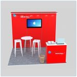 10x10 Trade Show Booth Rental Package 130 - Front Angle View - LV Exhibit Rentals in Las Vegas
