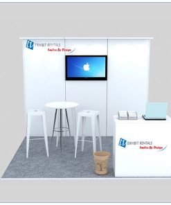 10x10 Trade Show Booth Rental Package 130 - Front View - LV Exhibit Rentals in Las Vegas
