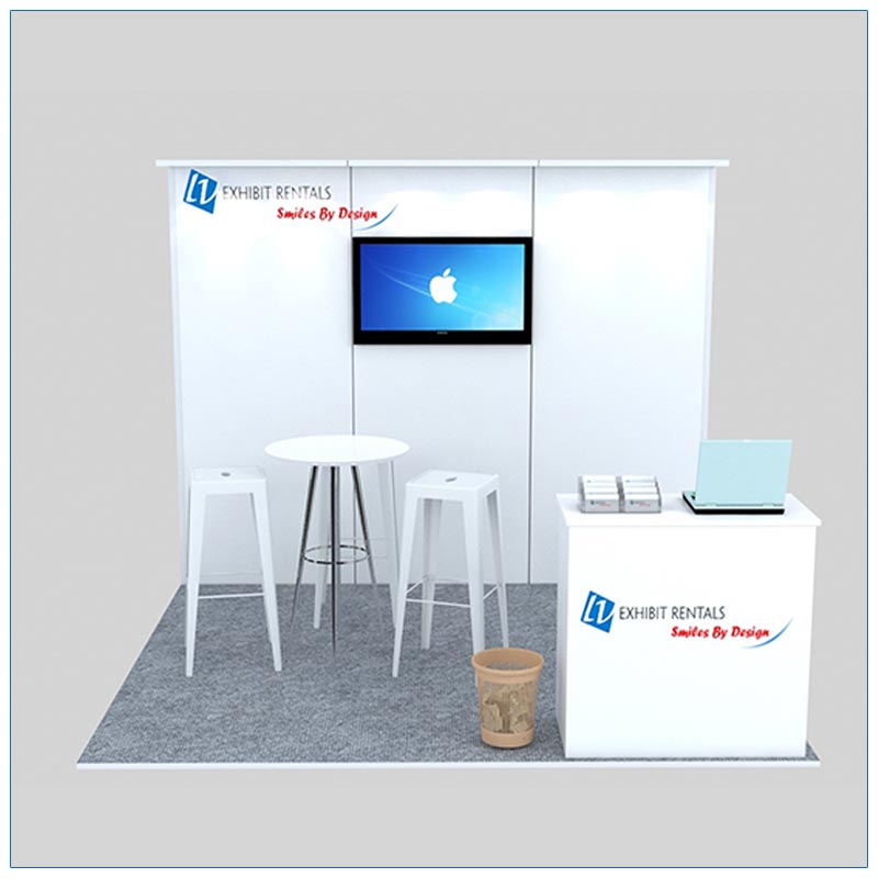 10x10 Trade Show Booth Rental Package 130 - Front View - LV Exhibit Rentals in Las Vegas