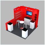 10x10 Trade Show Booth Rental Package 132 - Angle View - LV Exhibit Rentals in Las Vegas