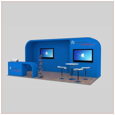 10x20 Trade Show Booth Rental Package 239 - Angle View - LV Exhibit Rentals in Las Vegas