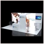 10x20 Trade Show Booth Rental Package 240 - Angle View - LV Exhibit Rentals in Las Vegas