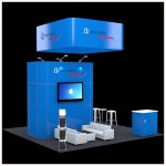 20x20 Trade Show Booth Rental Package 420 - Front Angle View2 - LV Exhibit Rentals in Las Vegas