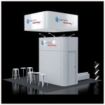 20x20 Trade Show Booth Rental Package 420 - Rear View - LV Exhibit Rentals in Las Vegas