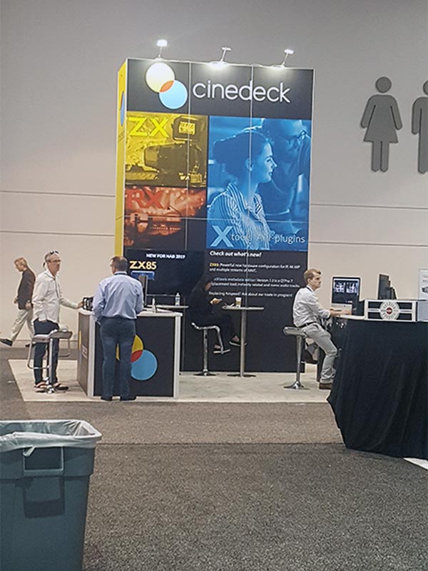 Trade Show Counter Rental Package C8 - Product Demo Counters - Cinedeck - NAB 2019 - LV Exhibit Rentals in Las Vegas