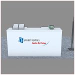Trade Show Reception Counter Rental Package C10 - Front View - LV Exhibit Rentals in Las Vegas