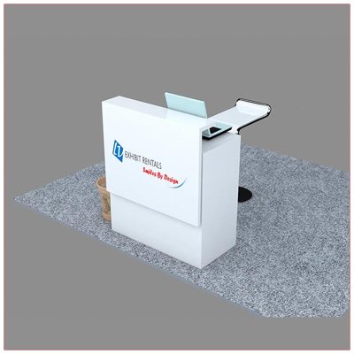 Trade Show Reception Counter Rental Package C12 - Angle View - LV Exhibit Rentals in Las Vegas
