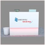 Trade Show Reception Counter Rental Package C13 - LED Front View - LV Exhibit Rentals in Las Vegas