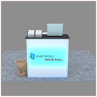 Trade Show Reception Counter Rental Package C6 - Front View - LV Exhibit Rentals in Las Vegas