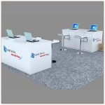 Trade Show Reception Counter Rental Package C8 - Angle View - LV Exhibit Rentals in Las Vegas