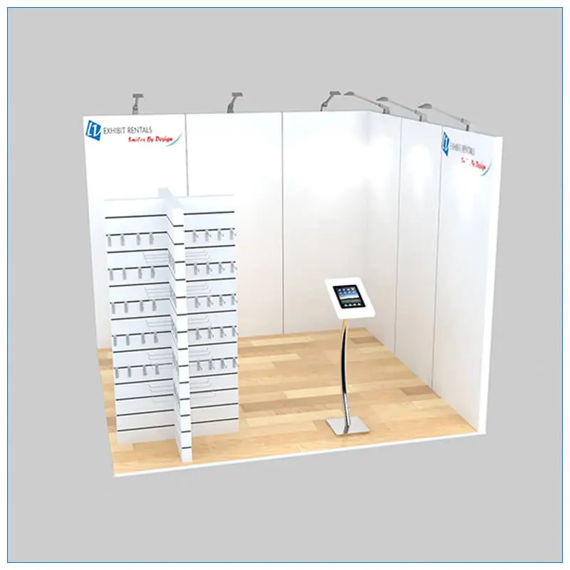 10x10 Trade Show Booth Rental Package 133 - Front View - LV Exhibit Rentals in Las Vegas