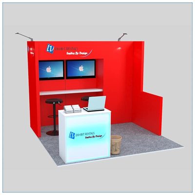 10x10 Trade Show Booth Rental Package 135- Angle View - LV Exhibit Rentals in Las Vegas