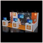10x20 Trade Show Booth Rental Package 243 - Angle View - LV Exhibit Rentals in Las Vegas