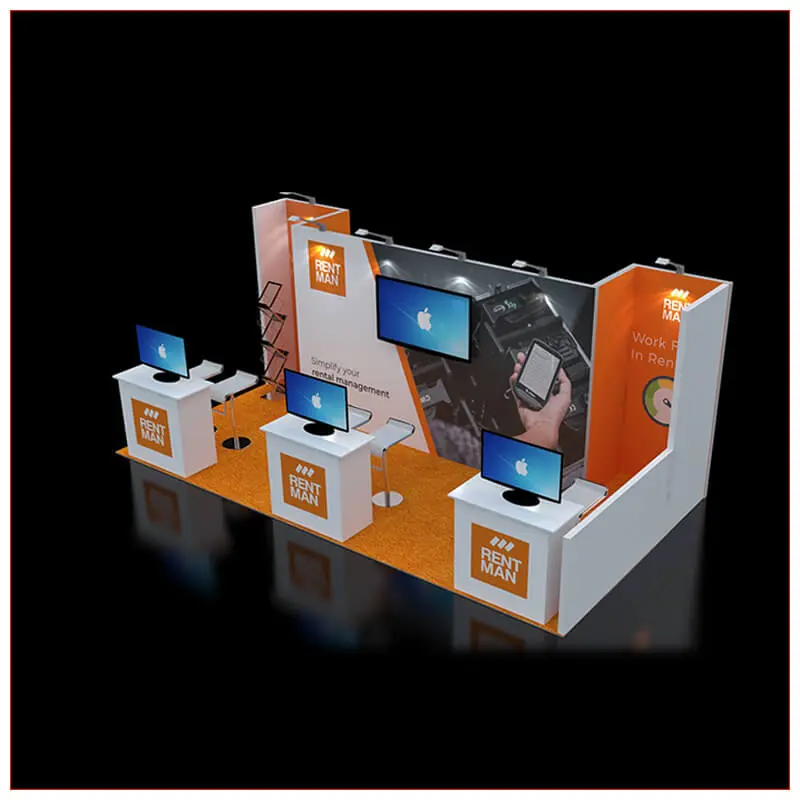 10x20 Trade Show Booth Rental Package 243 - LV Exhibit Rentals in Las Vegas