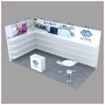 10x20 Trade Show Booth Rental Package 246 - Angle View - LV Exhibit Rentals in Las Vegas