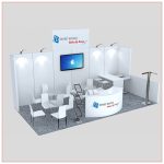 10x20 Trade Show Booth Rental Package 247 - Angle View - LV Exhibit Rentals in Las Vegas