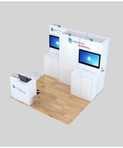 10x10 Trade Show Booth Rental Package 140 - Angle View - LV Exhibit Rentals in Las Vegas