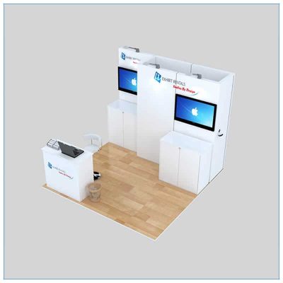 10x10 Trade Show Booth Rental Package 140 - Angle View - LV Exhibit Rentals in Las Vegas