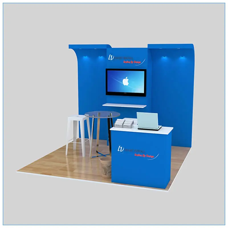 10x10 Trade Show Booth Rental Package 141- Angle View - LV Exhibit Rentals in Las Vegas