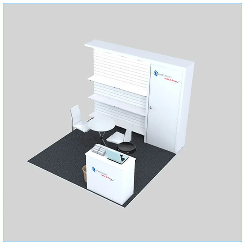 10x10 Trade Show Booth Rental Package 142- Angle View 2 - LV Exhibit Rentals in Las Vegas