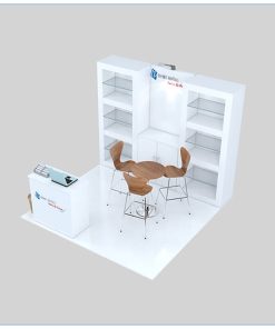 10x10 Trade Show Booth Rental Package 145 - Angle View - LV Exhibit Rentals in Las Vegas