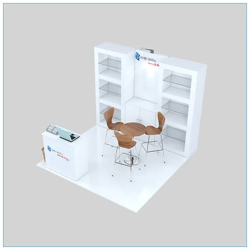 10x10 Trade Show Booth Rental Package 145 - Angle View - LV Exhibit Rentals in Las Vegas