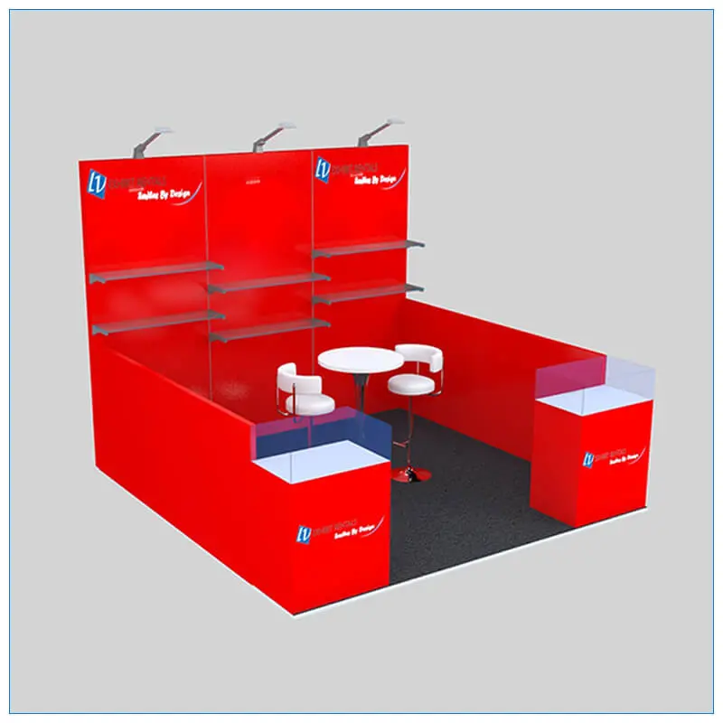 10x10 Trade Show Booth Rental Package 146 - Angle View 2 - LV Exhibit Rentals in Las Vegas
