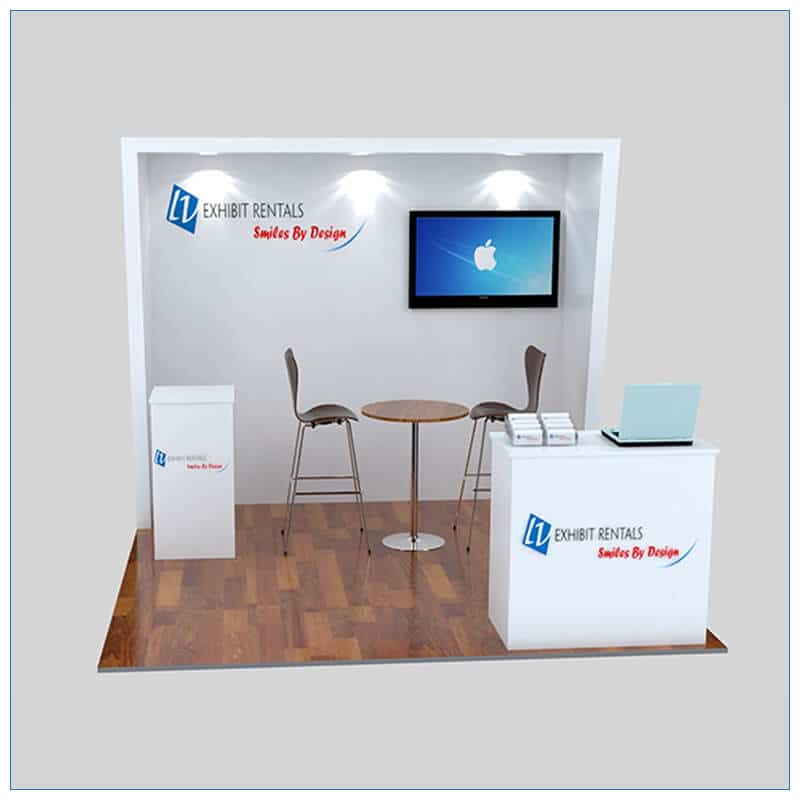 10x10 Trade Show Booth Rental Package 147- Front View - LV Exhibit Rentals in Las Vegas