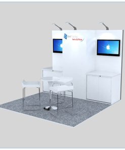 10x10 Trade Show Booth Rental Package 150 - Angle View - LV Exhibit Rentals in Las Vegas