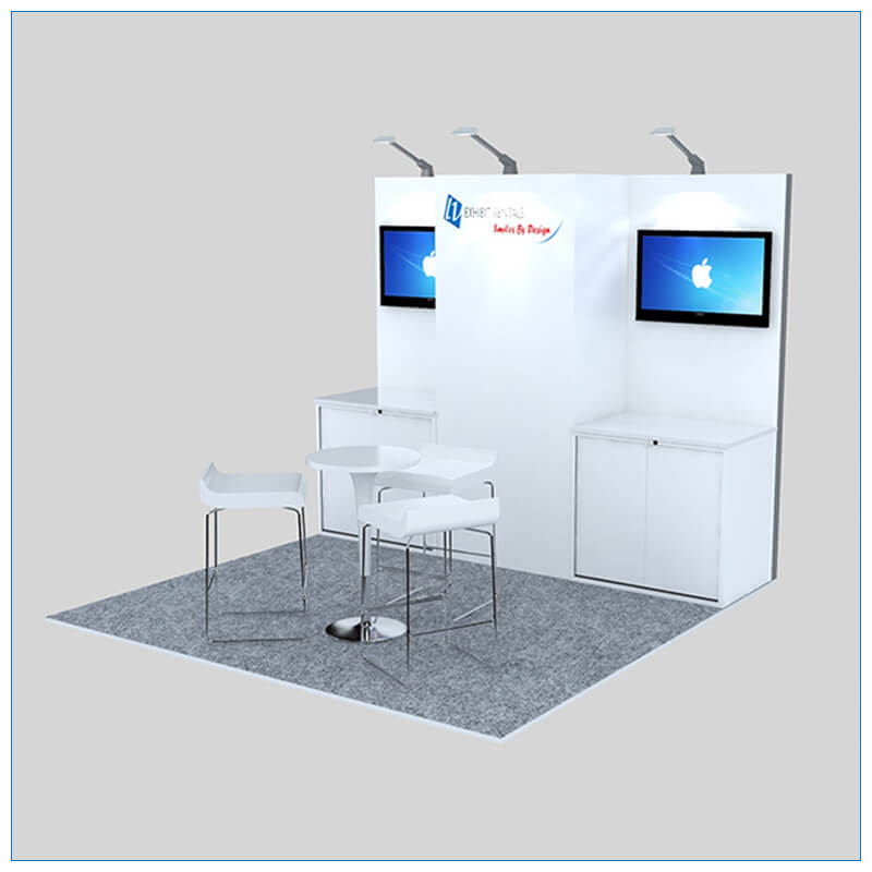10x10 Trade Show Booth Rental Package 150 - Angle View - LV Exhibit Rentals in Las Vegas