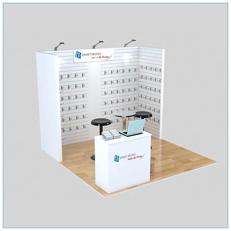 10x10 Trade Show Booth Rental Package 152 - Angle View - LV Exhibit Rentals in Las Vegas