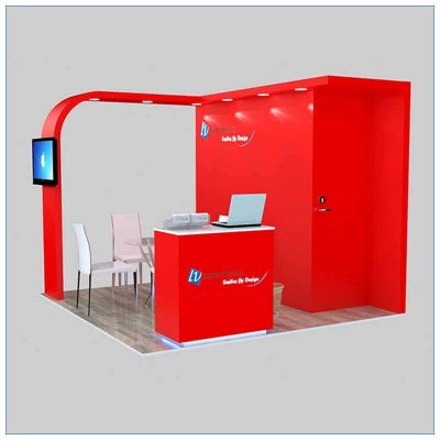 10x10 Trade Show Booth Rental Package 153 - Angle View 2 - LV Exhibit Rentals in Las Vegas