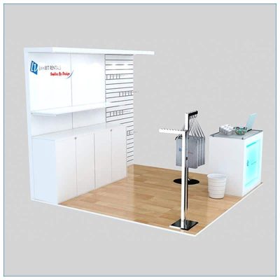 10x10 Trade Show Booth Rental Package 159 - Angle View - LV Exhibit Rentals in Las Vegas