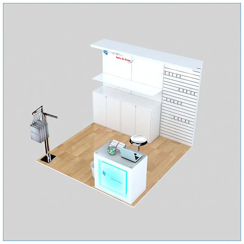 10x10 Trade Show Booth Rental Package 159 - Top Angle View - LV Exhibit Rentals in Las Vegas
