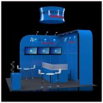 20x20 Trade Show Booth Rental Package 421 - Side View - LV Exhibit Rentals in Las Vegas