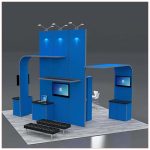 20x20 Trade Show Booth Rental Package 422 Front Angle View- LV Exhibit Rentals in Las Vegas