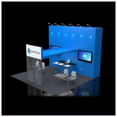20x20 Trade Show Booth Rental Package 425 - Angle View 2 - LV Exhibit Rentals in Las Vegas
