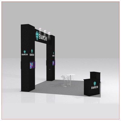 20x20 Trade Show Booth Rental Package 426B - Angle View - LV Exhibit Rentals in Las Vegas