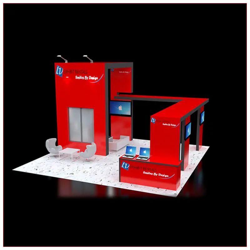 20x20 Trade Show Booth Rental Package 431 - Angle View 2 - LV Exhibit Rentals in Las Vegas