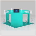 20x20 Trade Show Booth Rental Package 432 - Angle View - LV Exhibit Rentals in Las Vegas