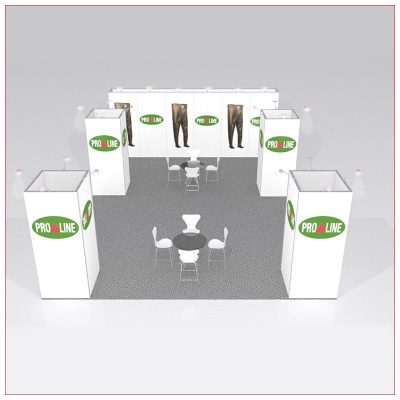 20x20 Trade Show Booth Rental Package 438 - Front View - LV Exhibit Rentals in Las Vegas