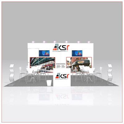 20x20 Trade Show Booth Rental Package 441 - Front View - LV Exhibit Rentals in Las Vegas