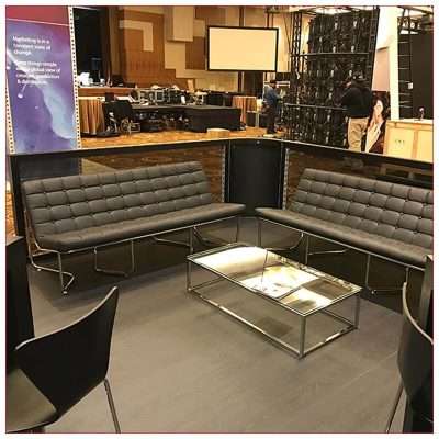 20x20 Trade Show Booth Rental Package 434 - Lounge Seating Area - LV Exhibit Rentals in Las Vegas