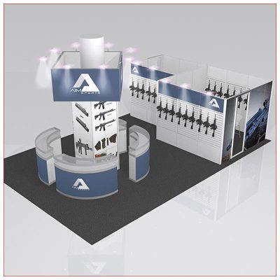 20x20 Trade Show Booth Rental Package 437 - Angle View - LV Exhibit Rentals in Las Vegas