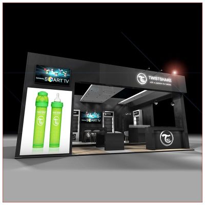 20x20 Trade Show Booth Rental Package 440 - Front View - LV Exhibit Rentals in Las Vegas