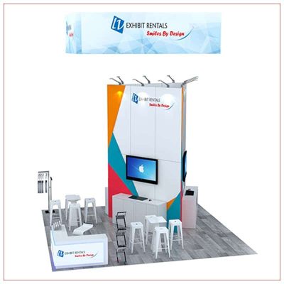 20x20 Trade Show Booth Rental Package 444 - Front View - LV Exhibit Rentals in Las Vegas