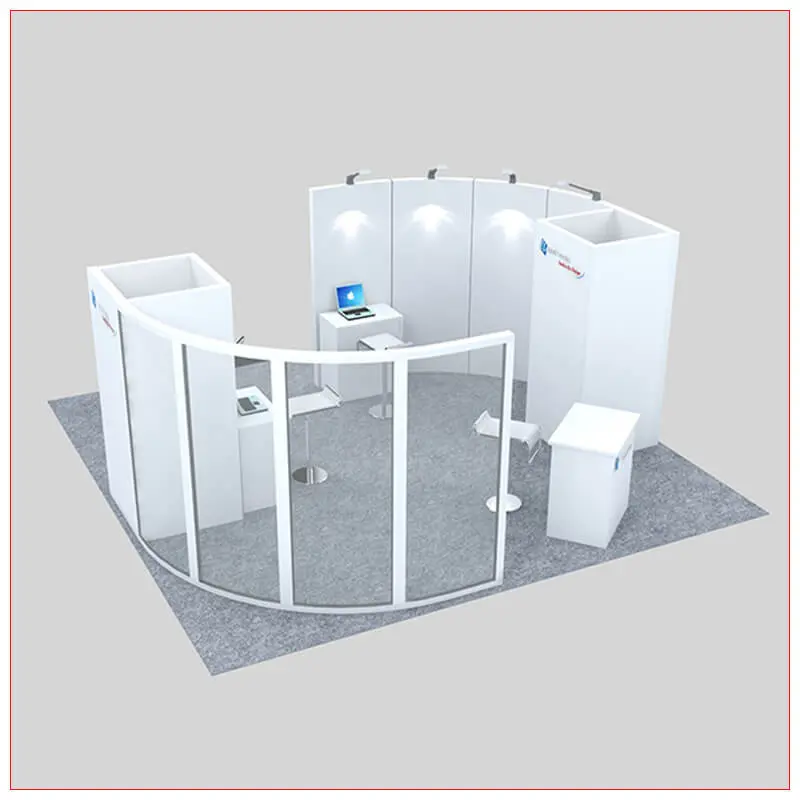 20x20 Trade Show Booth Rental Package 445 - Angle View 2 - LV Exhibit Rentals in Las Vegas