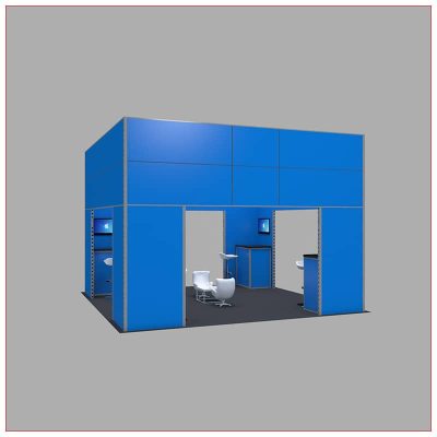 20x20 Trade Show Booth Rental Package 448 - Angle View - LV Exhibit Rentals in Las Vegas