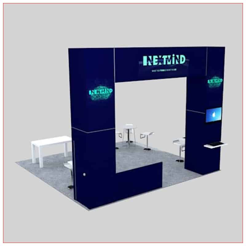 20x20 Trade Show Booth Rental Package 450 - Angle View - LV Exhibit Rentals in Las Vegas