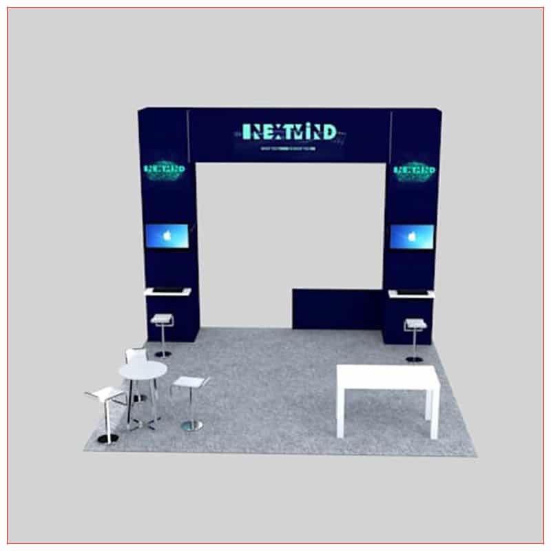 20x20 Trade Show Booth Rental Package 450 - Front View - LV Exhibit Rentals in Las Vegas